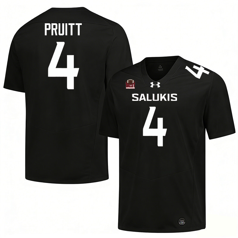 Southern Illinois Salukis #4 MyCole Pruitt College Football Jerseys,Uniforms-Black